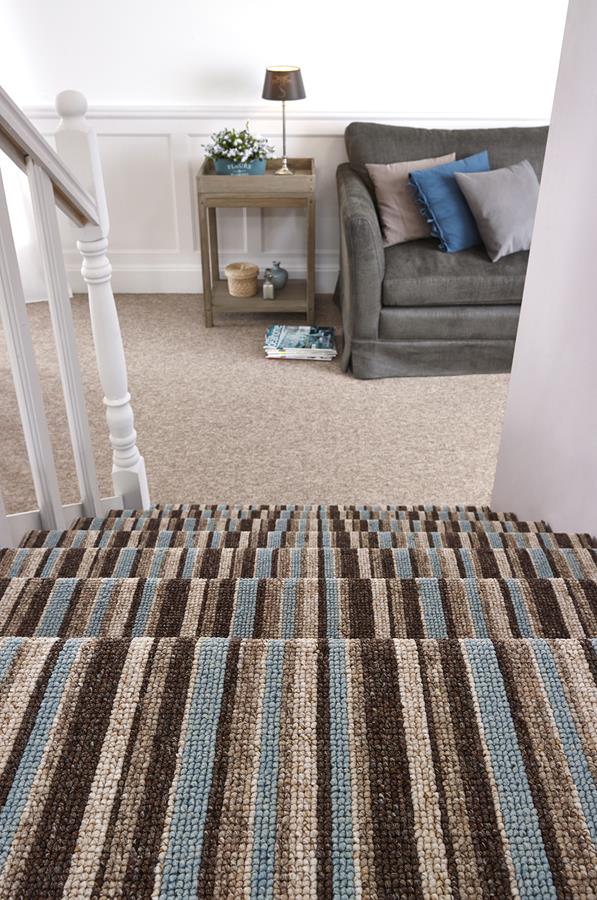 Festival Stripes Duck Egg Blue Carpet