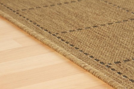 Anti Slip Checked Flatweave Runner - Natural