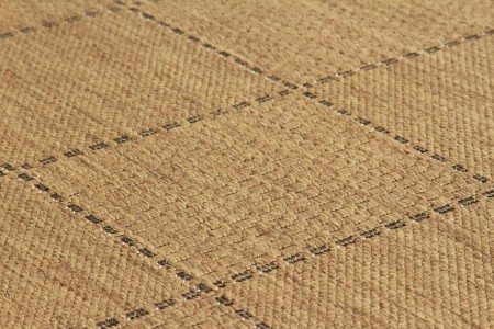 Anti Slip Checked Flatweave Rug - Natural