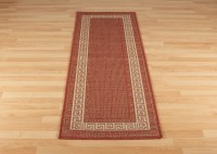 Greek Anti Slip Flatweave Runner - Red