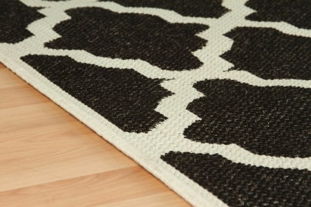 Trellis Anti Slip Flatweave Black Rug Trellis Anti Slip Flatweave Black Rug