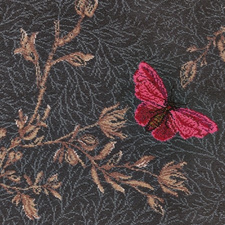 Timorous Beasties Floral Wool Carpet - Noir Ruskin Butterfly