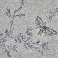Timorous Beasties Floral Wool Carpet - Silver Ruskin Butterfly