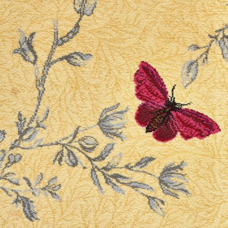 Timorous Beasties Floral Wool Carpet - Yellow Ruskin Butterfly Timorous Beasties Floral Wool Carpet - Yellow Ruskin Butterfly