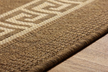 Greek Anti Slip Flatweave Runner - Brown