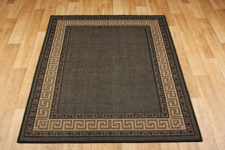 Greek Anti Slip Flatweave Rug - Black