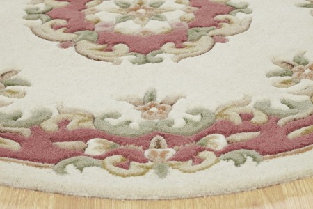 Royal Traditional Circle Rug - Cream Rose