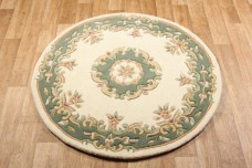 Royal Traditional Circle Rug - Cream Green