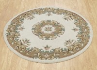 Royal Traditional Circle Rug - Cream Beige