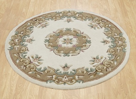 Royal Traditional Circle Rug - Cream Beige