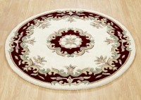 Royal Traditional Circle Rug - Cream Red