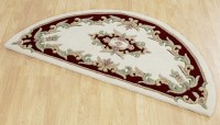 Royal Traditional Half Moon Rug - Cream Red