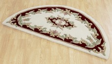Royal Traditional Half Moon Rug - Cream Red