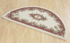 Royal Traditional Half Moon Rug - Cream Rose
