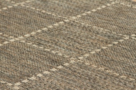 Anti Slip Checked Flatweave Runner - Grey