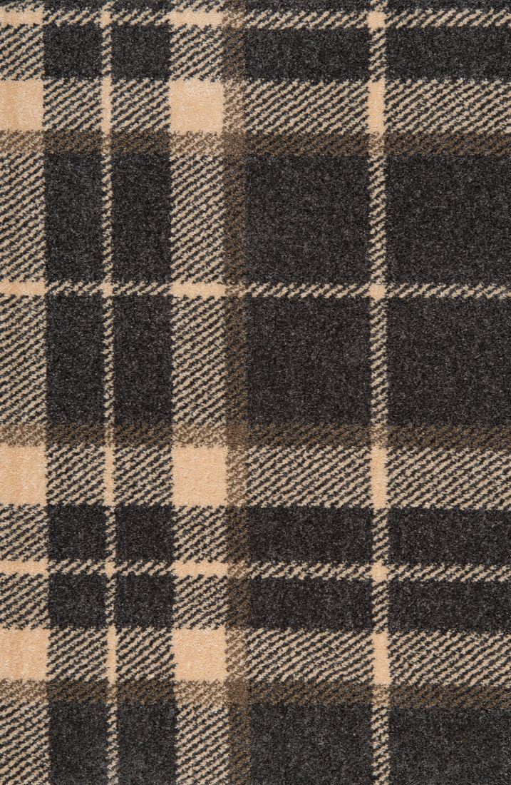 Midas Tartan Carpet - Grey / Cream