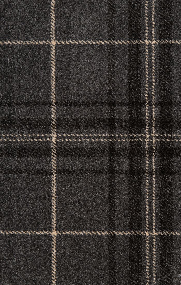 Midas Tartan Carpet - Grey / Ivory