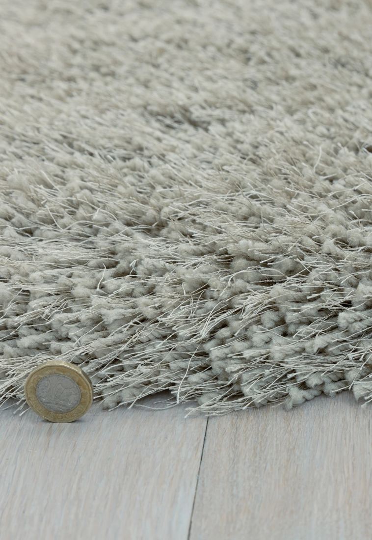 Waterfall Long Pile Shaggy Rug - Silver