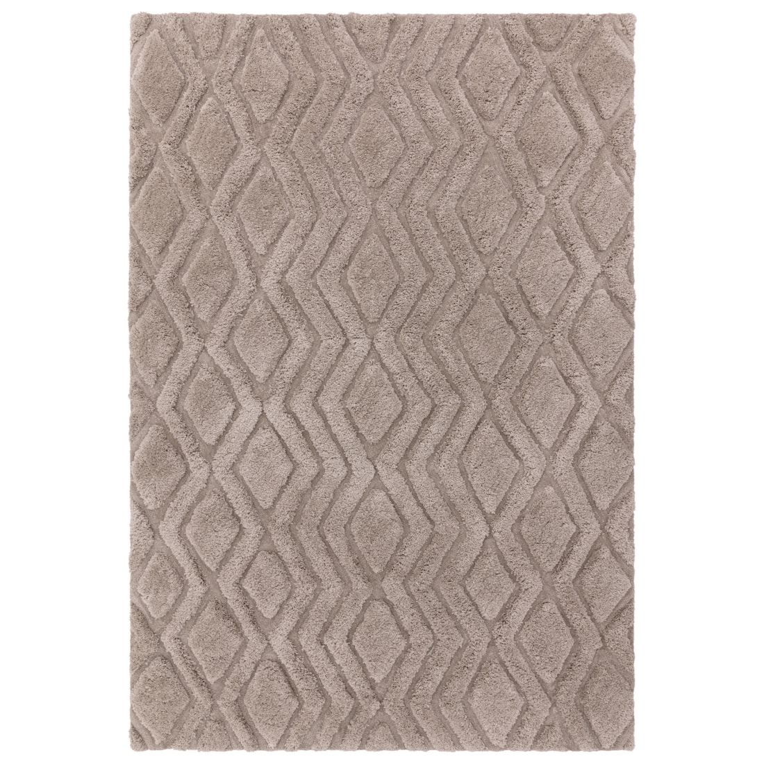 Harrison Shaggy Diamond Curved Rug - Grege Harrison Shaggy Diamond Curved Rug - Grege
