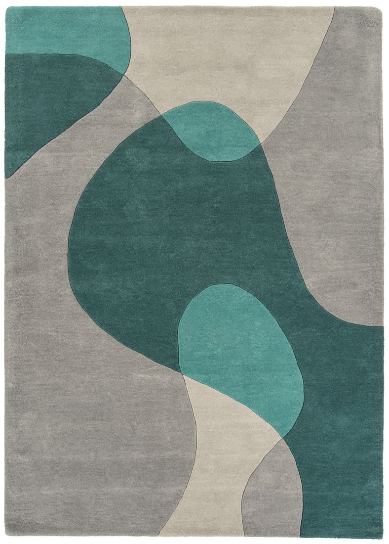 Matrix Modern Wool Rug - Arc Teal MAX57