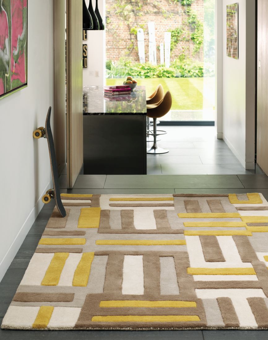 Matrix Geometric Wool Rug - Code Yellow MAX17 Matrix Geometric Wool Rug - Code Yellow MAX17