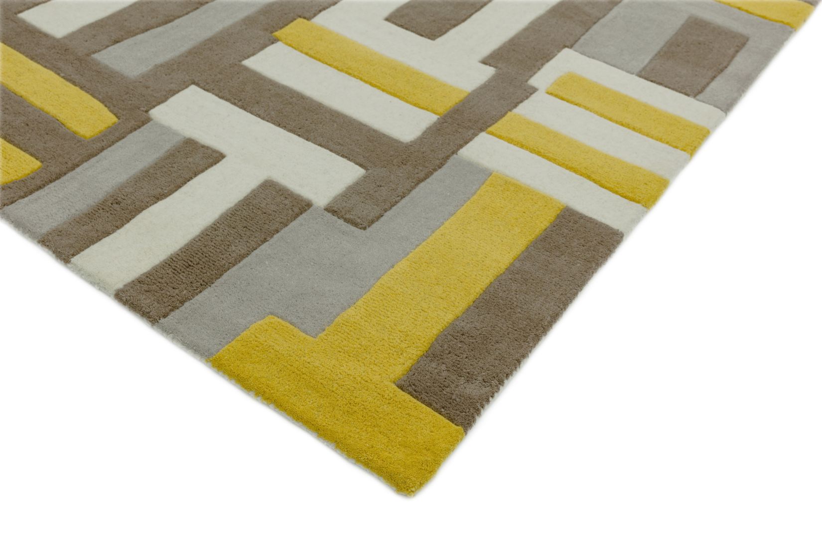 Matrix Geometric Wool Rug - Code Yellow MAX17 Matrix Geometric Wool Rug - Code Yellow MAX17