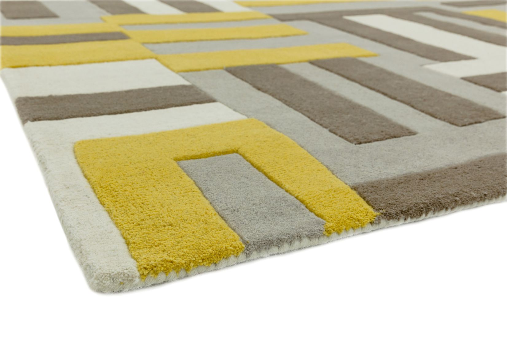Matrix Geometric Wool Rug - Code Yellow MAX17 Matrix Geometric Wool Rug - Code Yellow MAX17