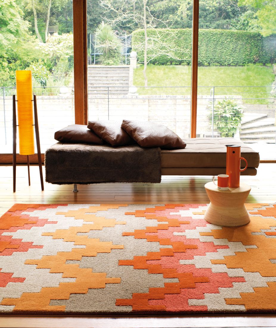 Matrix Geometric Wool Rug - Cuzzo Sienna MAX23 Matrix Geometric Wool Rug - Cuzzo Sienna MAX23
