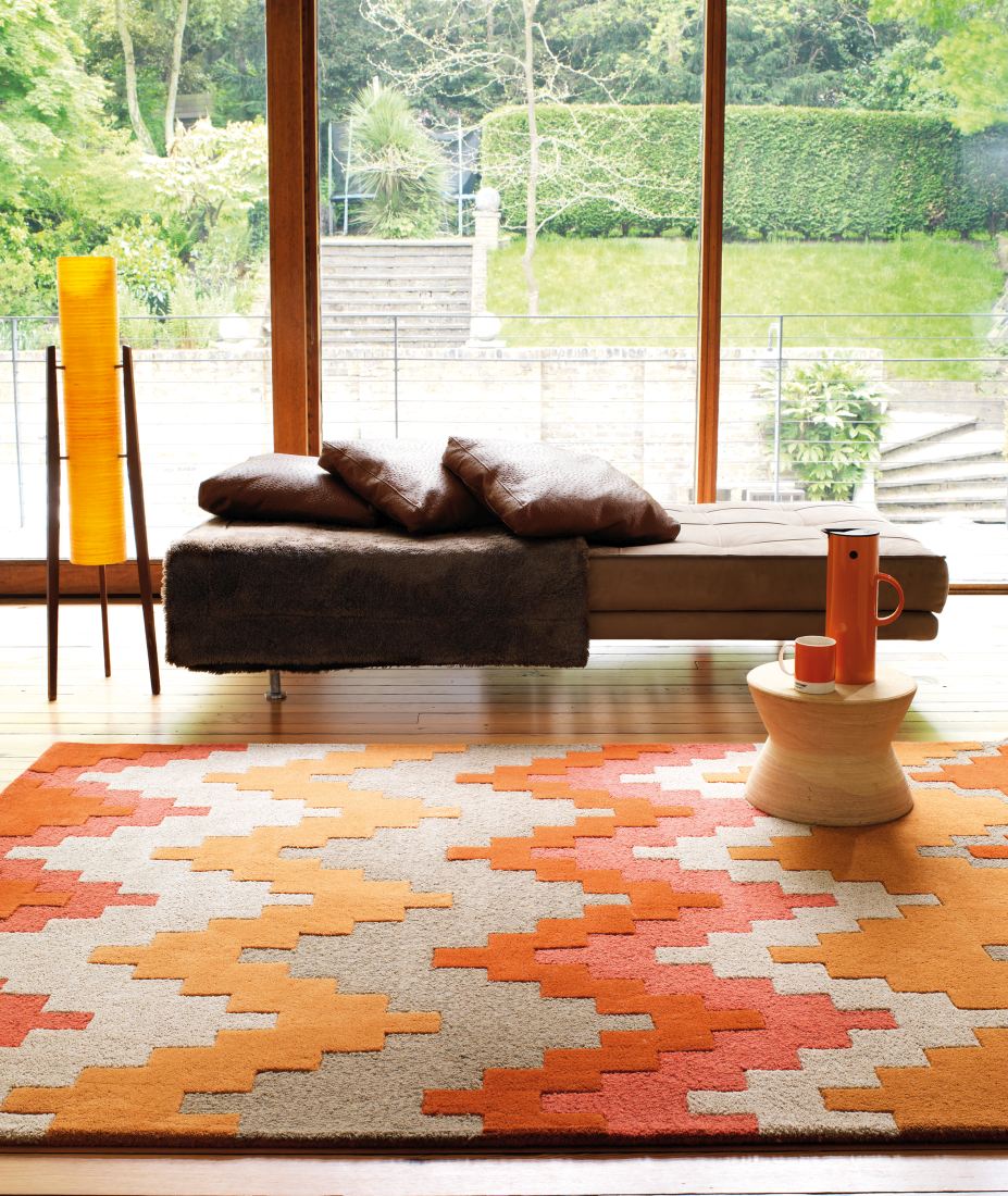 Matrix Geometric Wool Rug - Cuzzo Sienna MAX23