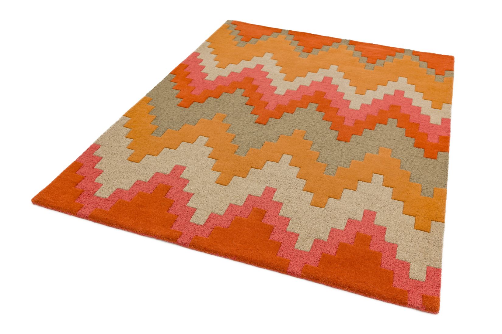 Matrix Geometric Wool Rug - Cuzzo Sienna MAX23