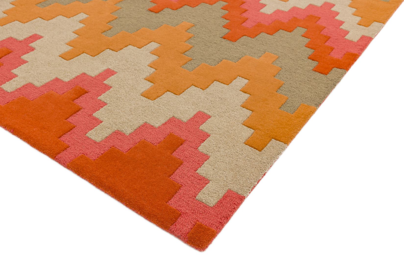 Matrix Geometric Wool Rug - Cuzzo Sienna MAX23 Matrix Geometric Wool Rug - Cuzzo Sienna MAX23