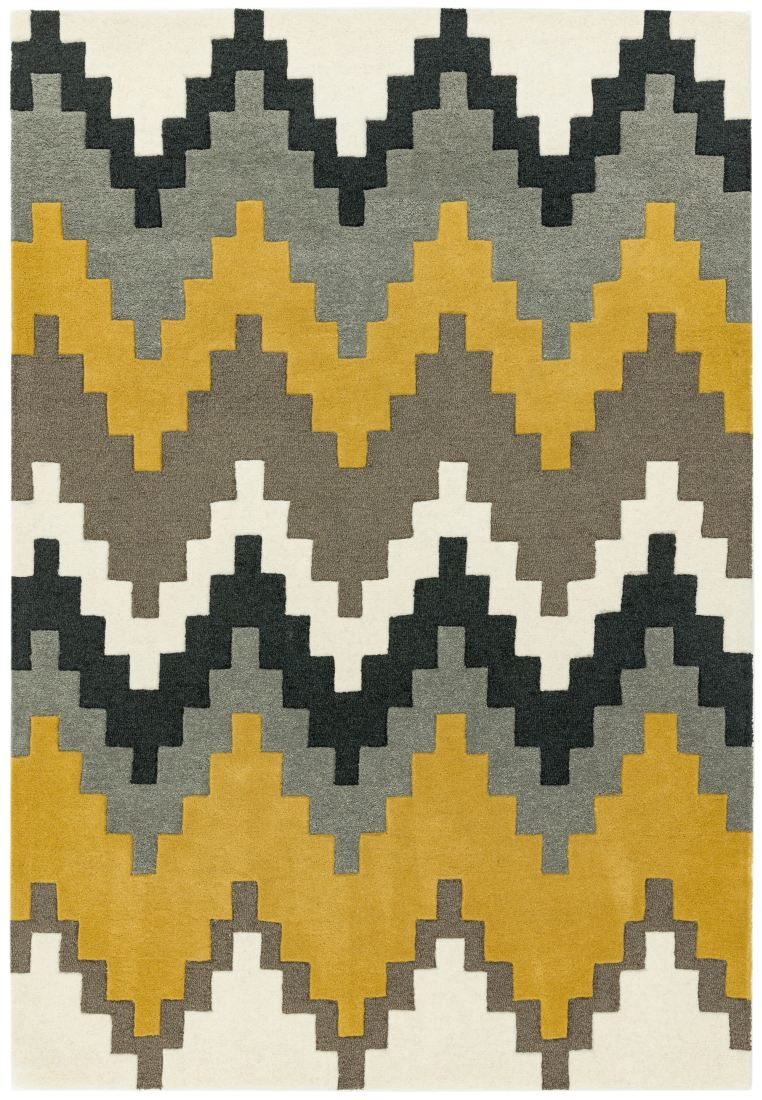 Matrix Geometric Wool Rug - Cuzzo Mustard MAX69 Matrix Geometric Wool Rug - Cuzzo Mustard MAX69