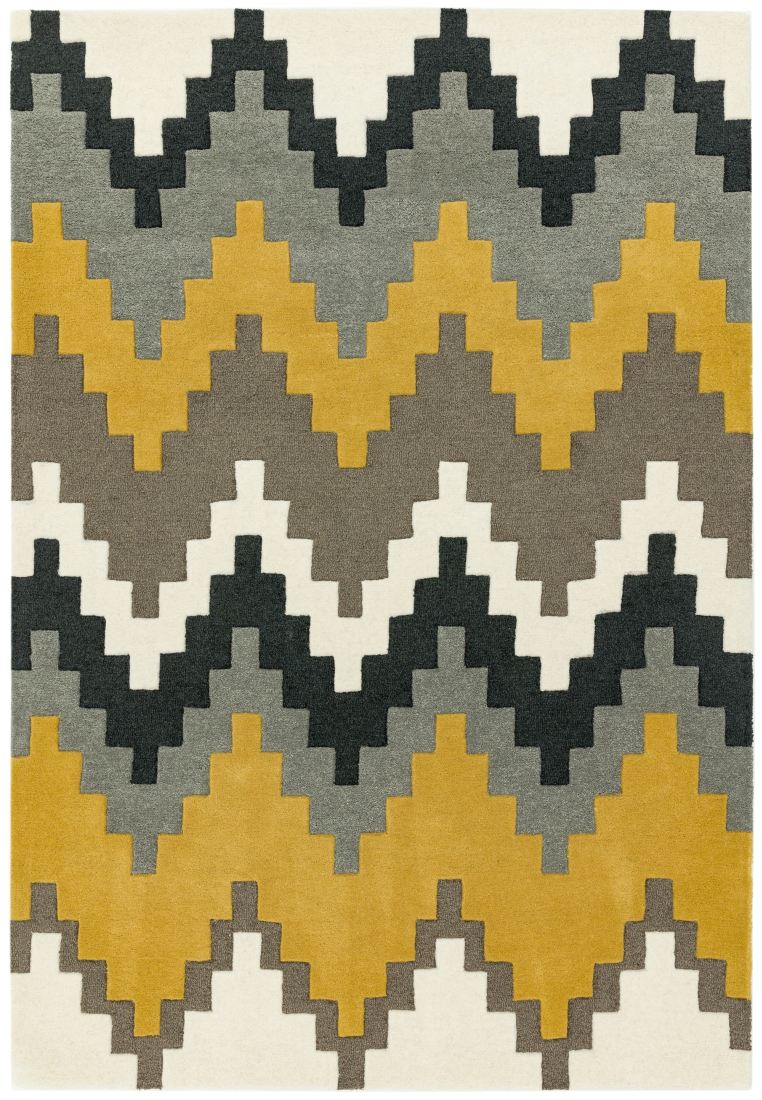 Matrix Geometric Wool Rug - Cuzzo Mustard MAX69