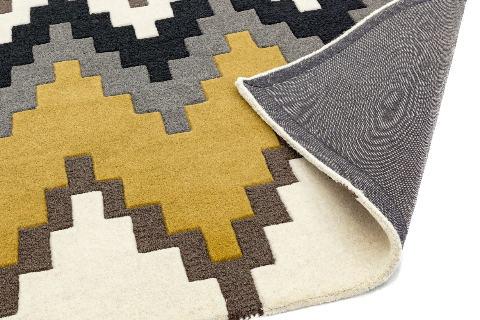 Matrix Geometric Wool Rug - Cuzzo Mustard MAX69 Matrix Geometric Wool Rug - Cuzzo Mustard MAX69