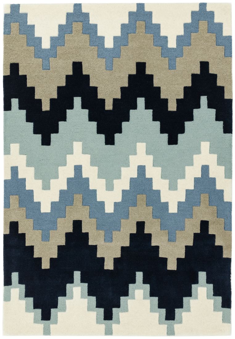 Matrix Geometric Wool Rug - Cuzzo Blue MAX70 Matrix Geometric Wool Rug - Cuzzo Blue MAX70