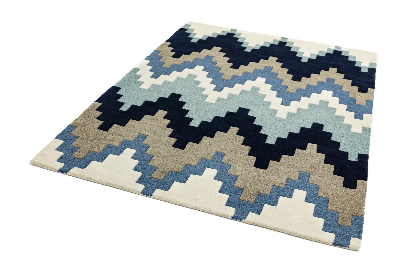 Matrix Geometric Wool Rug - Cuzzo Blue MAX70 Matrix Geometric Wool Rug - Cuzzo Blue MAX70