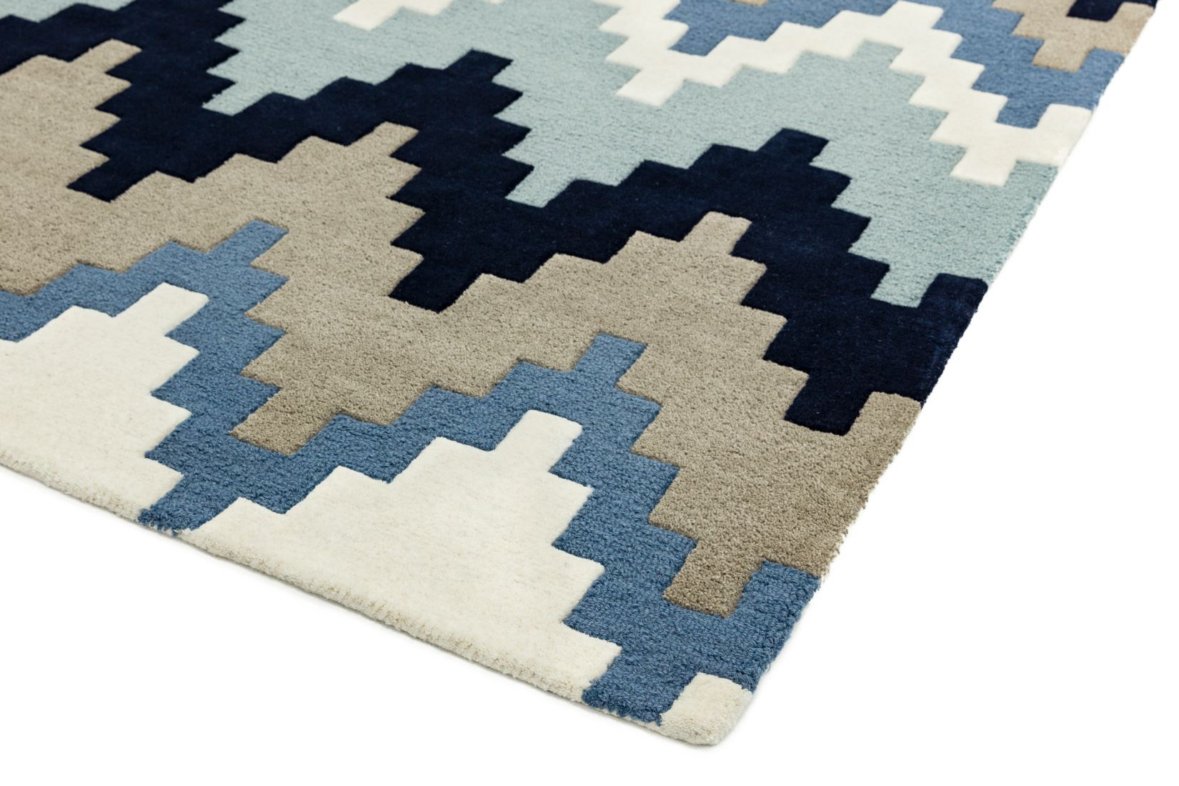 Matrix Geometric Wool Rug - Cuzzo Blue MAX70 Matrix Geometric Wool Rug - Cuzzo Blue MAX70
