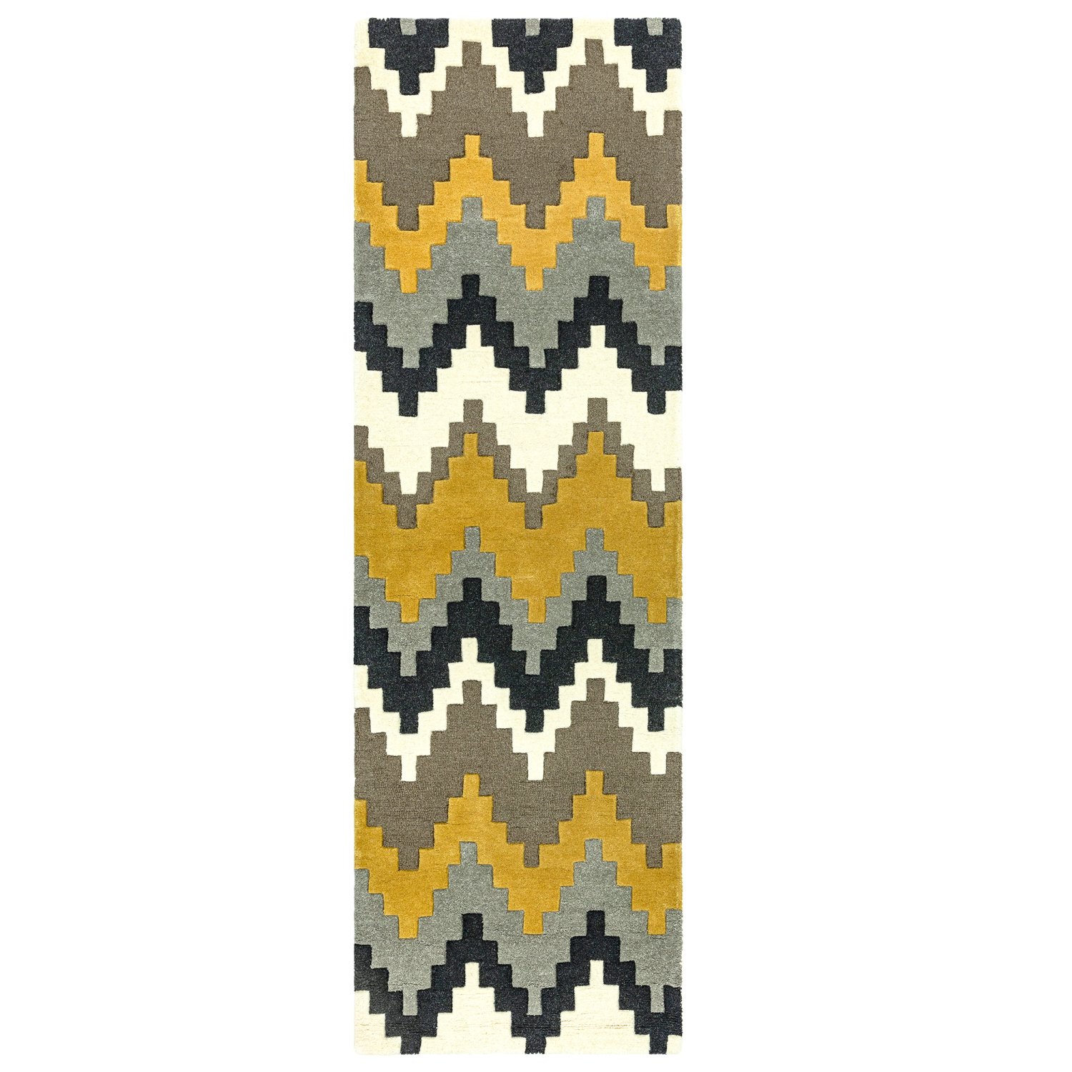 Matrix Geometric Wool Rug - Cuzzo Mustard MAX69