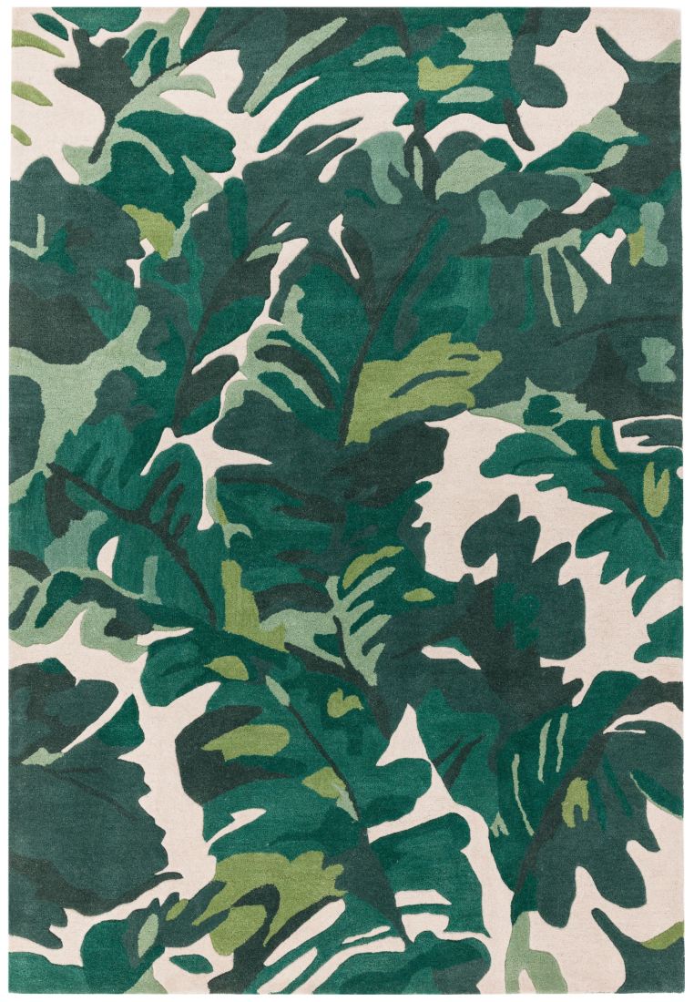 Matrix Floral Wool Rug - Palm Green MAX73