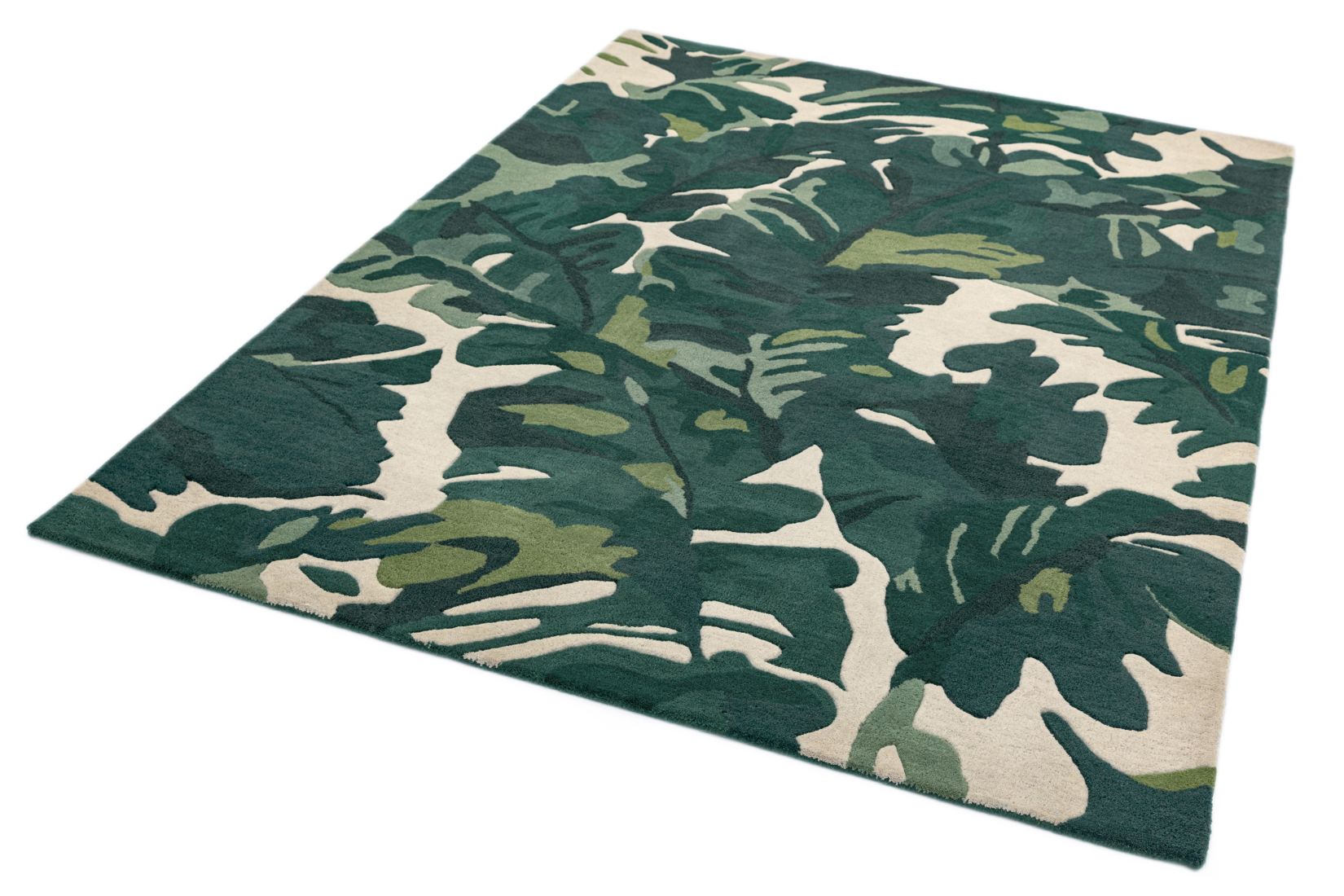 Matrix Floral Wool Rug - Palm Green MAX73