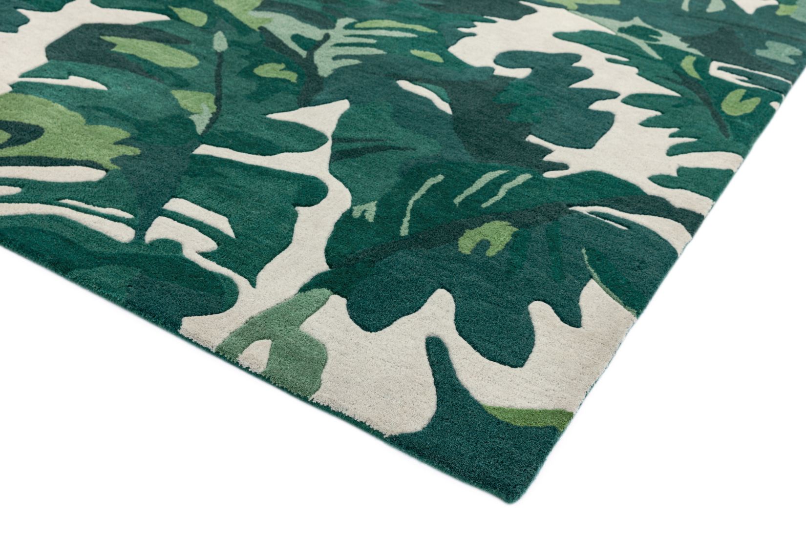 Matrix Floral Wool Rug - Palm Green MAX73