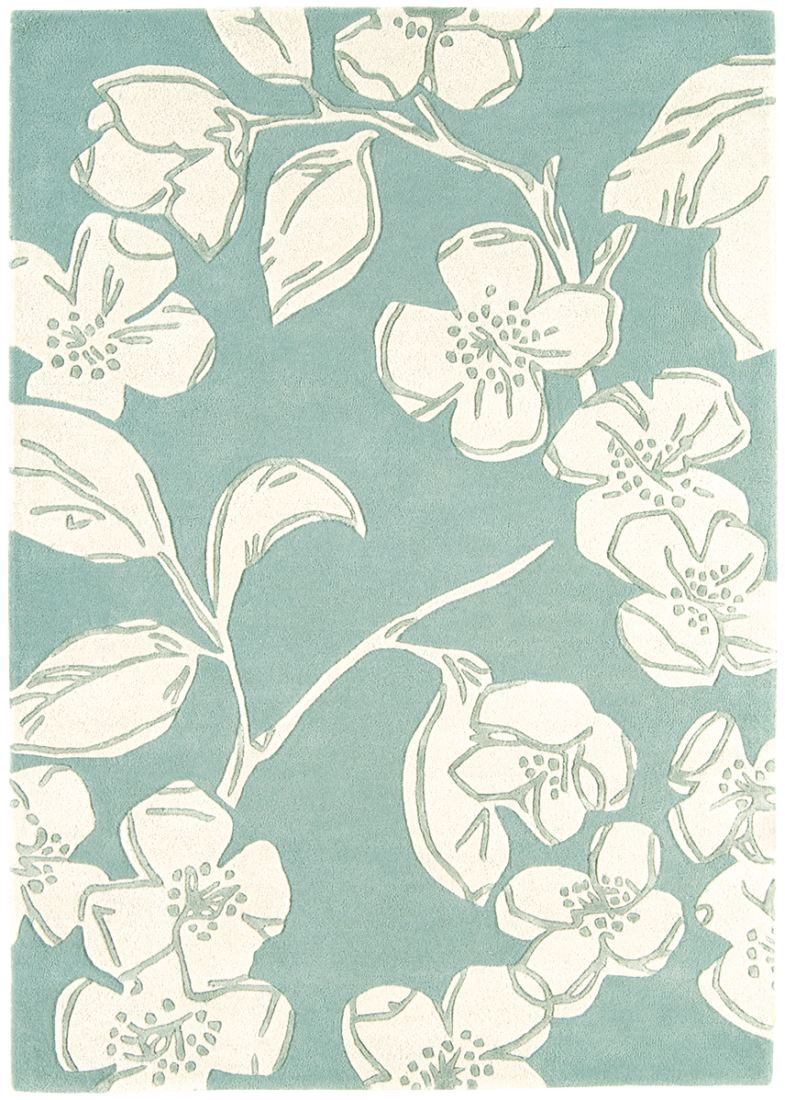 Matrix Floral Wool Rug - Devore Blue MAX12 Matrix Floral Wool Rug - Devore Blue MAX12