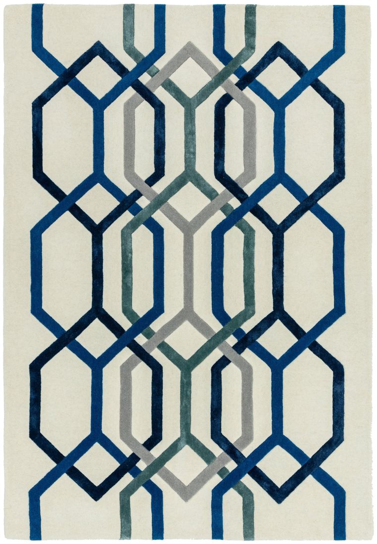 Matrix Geometric Wool Rug - Hexagon White MAX65 Matrix Geometric Wool Rug - Hexagon White MAX65