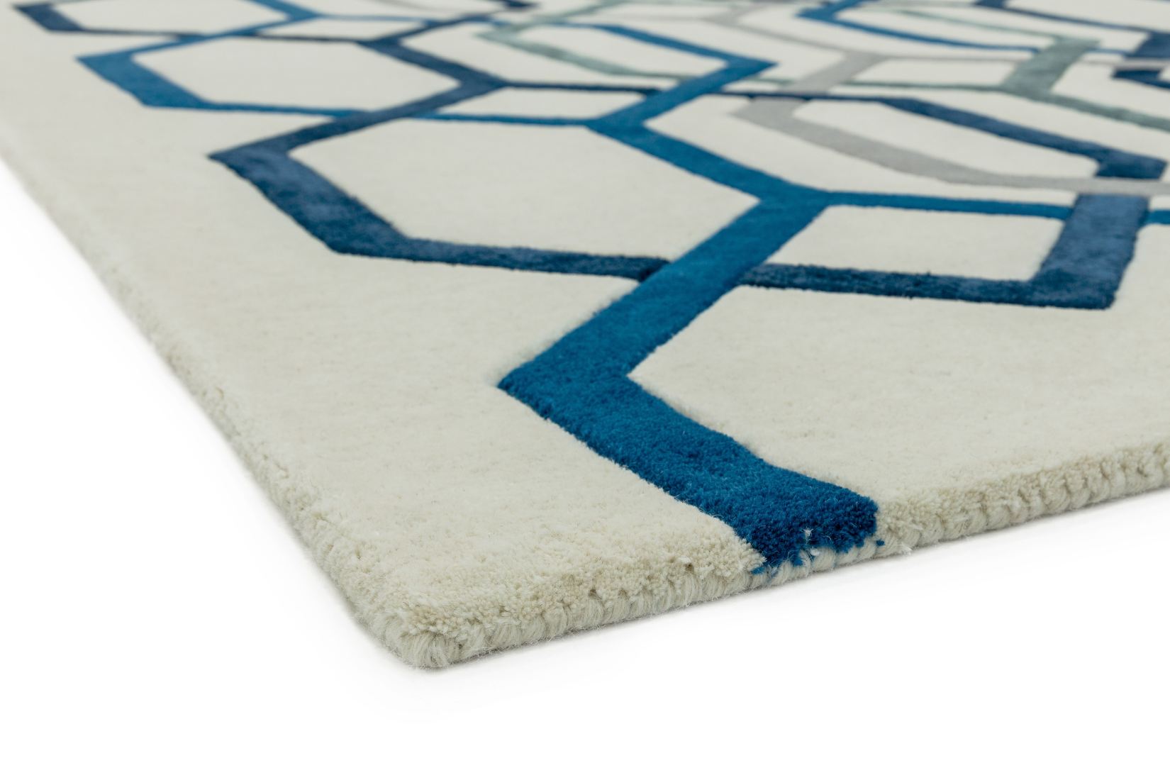 Matrix Geometric Wool Rug - Hexagon White MAX65 Matrix Geometric Wool Rug - Hexagon White MAX65