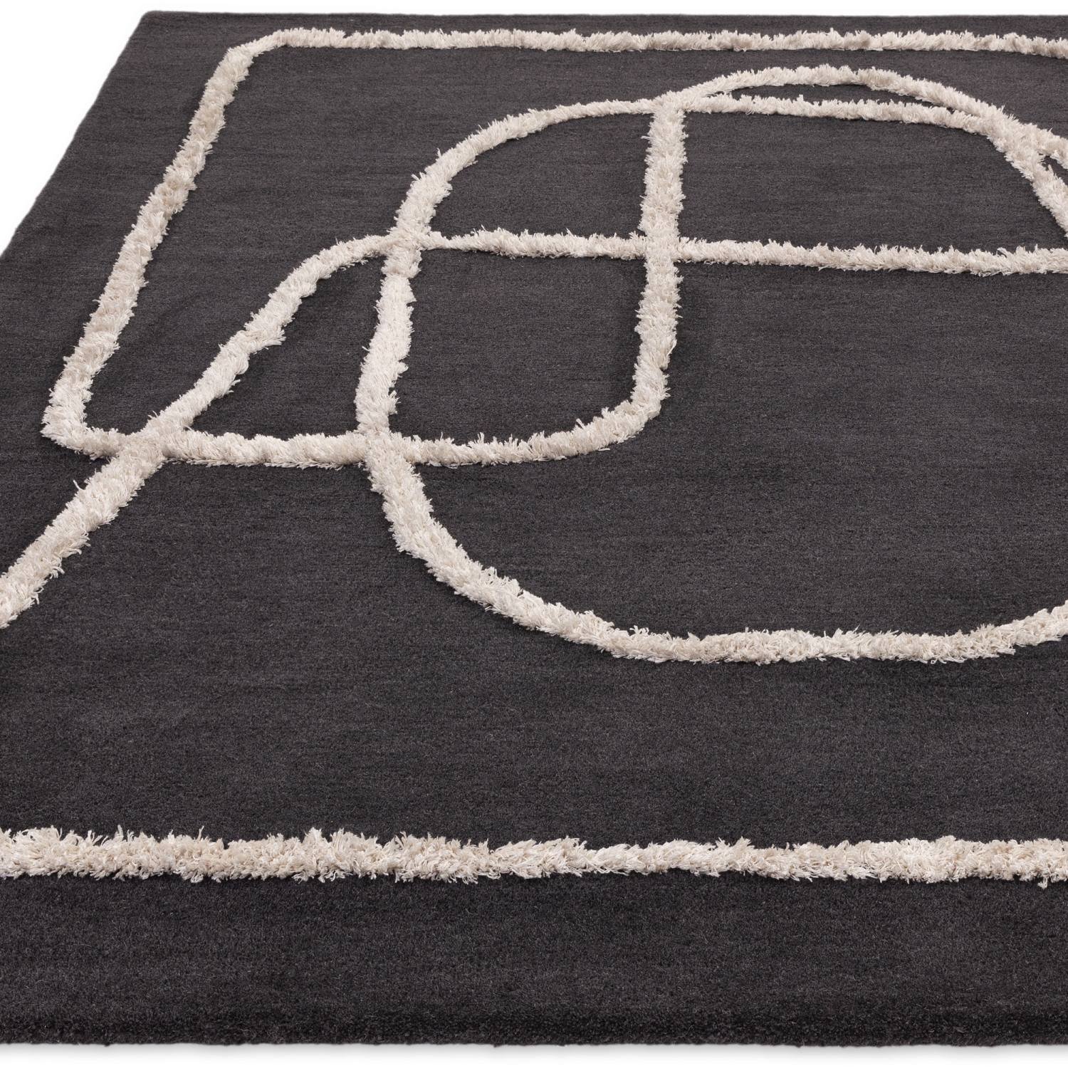 Matrix Modern Wool Rug - Infinity Charcoal MAX94