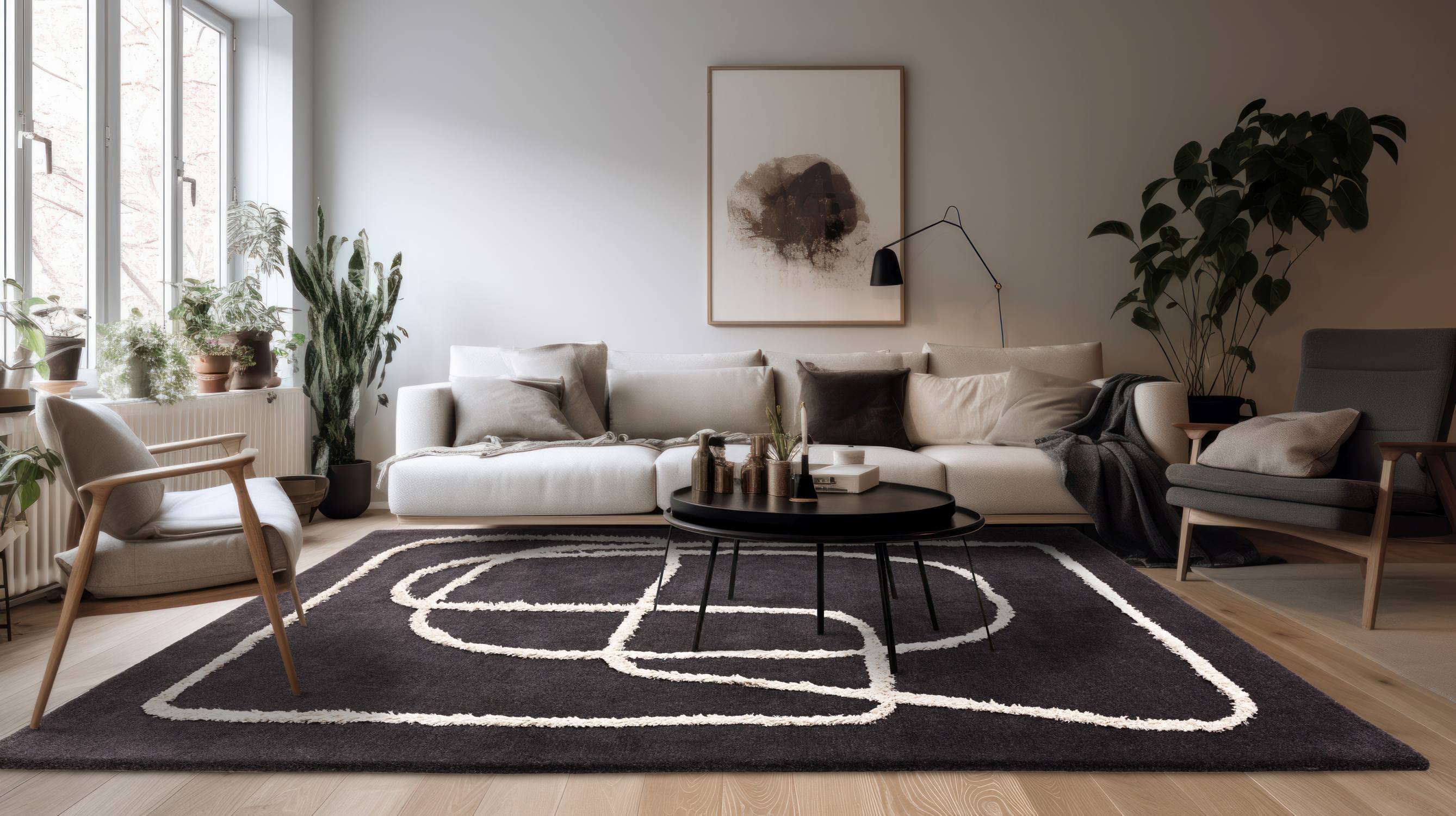 Matrix Modern Wool Rug - Infinity Charcoal MAX94