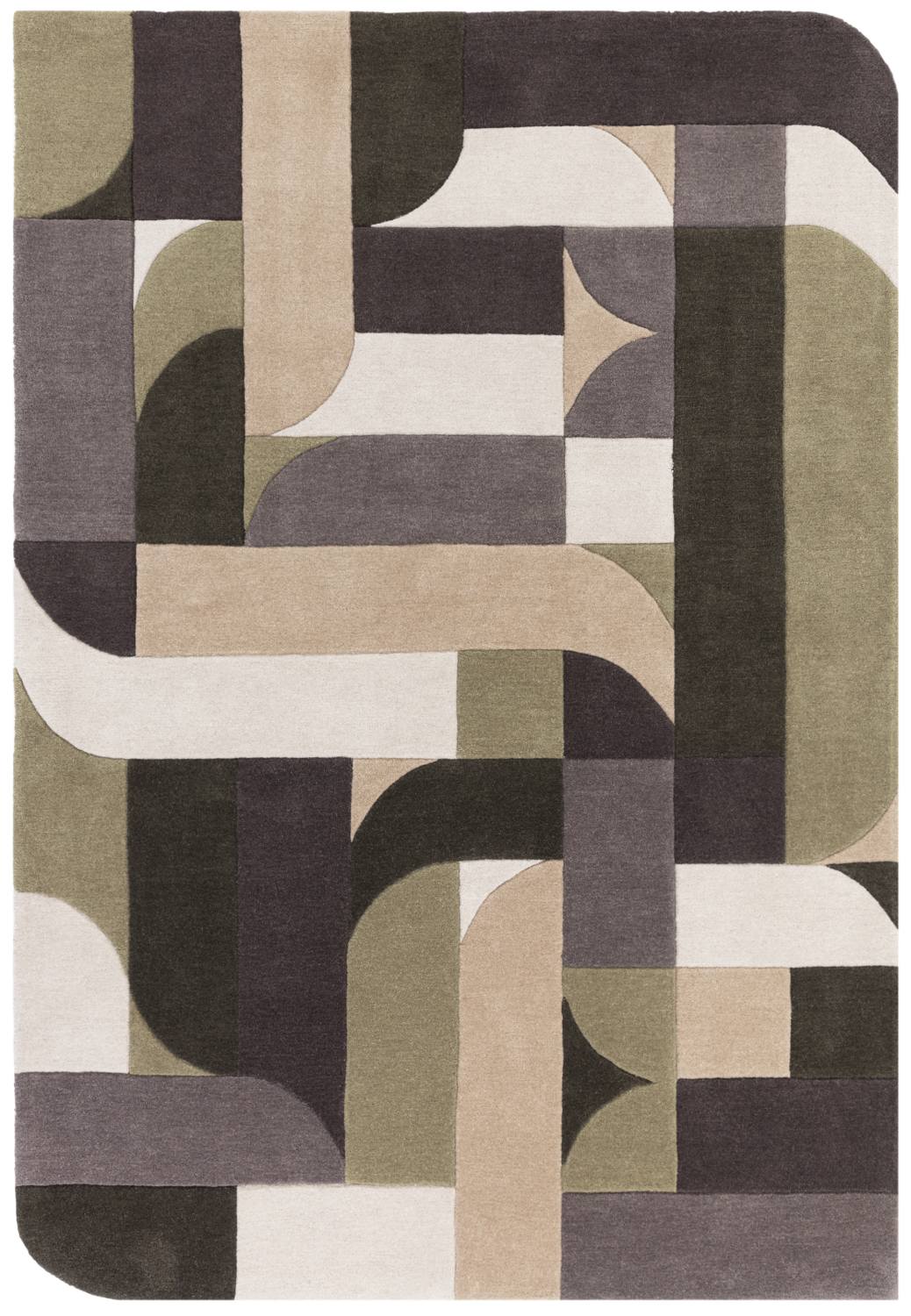 Matrix Modern Wool Rug - Klotski Sage MAX90