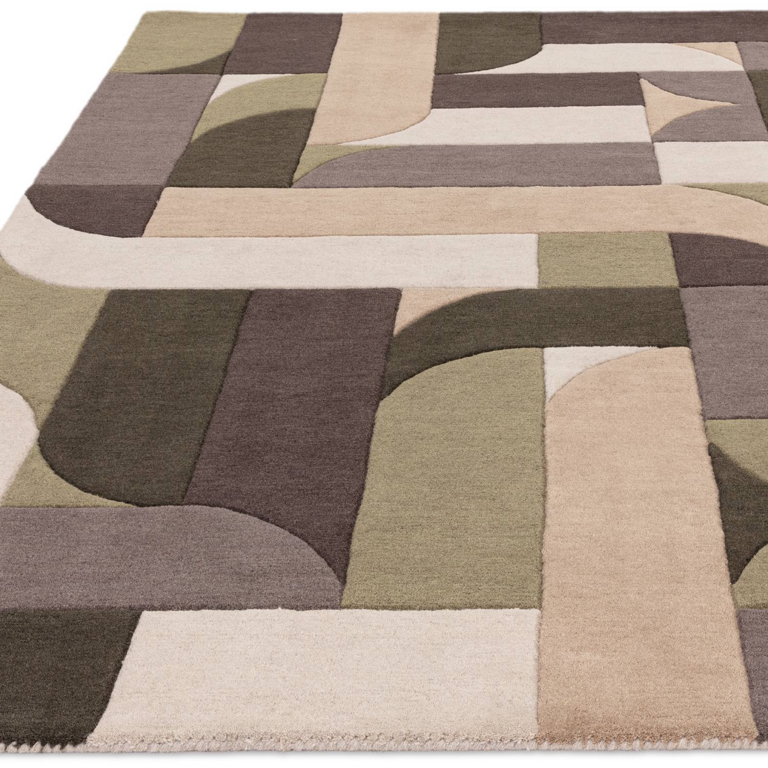 Matrix Modern Wool Rug - Klotski Sage MAX90