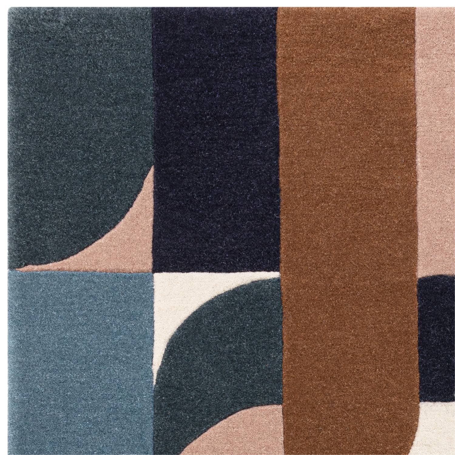 Matrix Modern Wool Rug - Klotski Teal MAX89