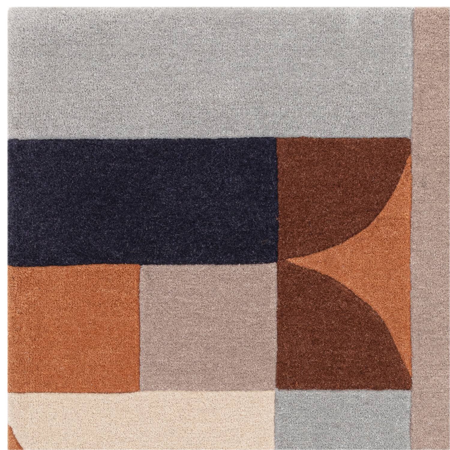 Matrix Modern Wool Rug - Klotski Terracotta MAX88